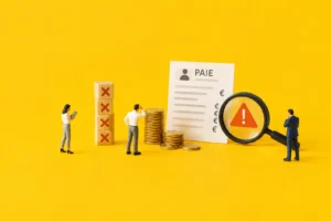 Illustration d'un bulletin de paie comportement plusieurs erreurs à l'origine du déclenchement d'un contrôle URSSAF.