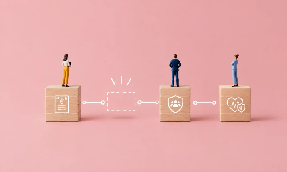 Illustration de l'absence de dialogue entre santé-prévoyance et paie susceptibles de générer des erreurs et risques.