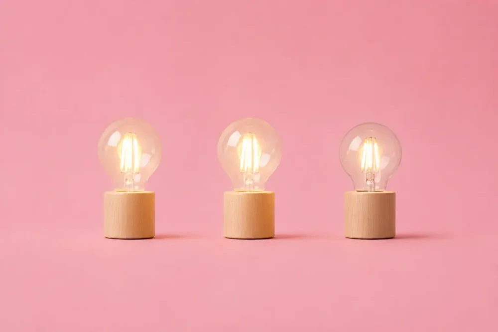 Illustration de trois ampoules éclairées dont une moins lumineuse qui traduit les signaux faibles visibles uniquement grâce à la paie.