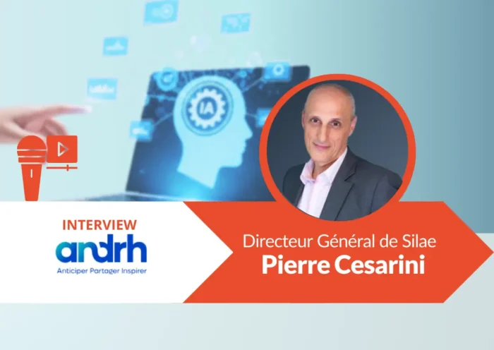 Interview ANDRH sur la digitalisation de la paie et des processus RH avec Silae, illustrée par un visuel technologique et le logo ANDRH