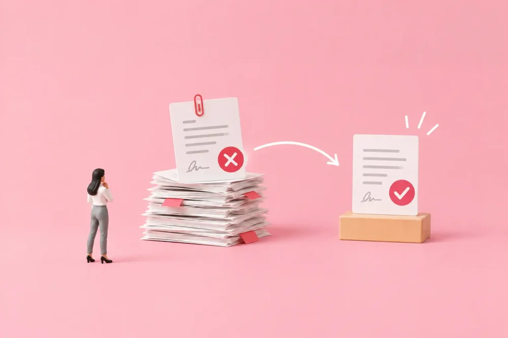 Illustration des risques pour l'entreprise dûs à une mauvaise gestion des contrats et documents RH en entreprise.