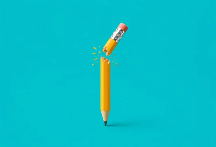Illustration d'un crayon qui casse pour évoquer le changement de chemin à trouver plutôt que choisir la rupture conventionnelle par défaut comme stratégie de sortie au sein de son entreprise.