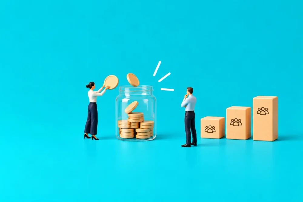 Illustration sur l'évolution de l'épargne salariale en entreprise.