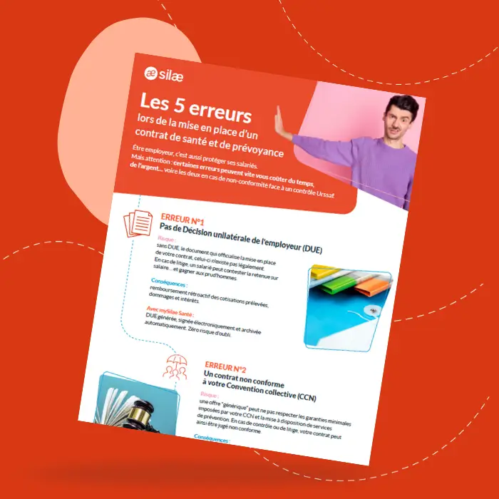 Infographie : Les 5 erreurs à éviter lors de la mise en place d’un contrat santé et prévoyance – mySilae Santé