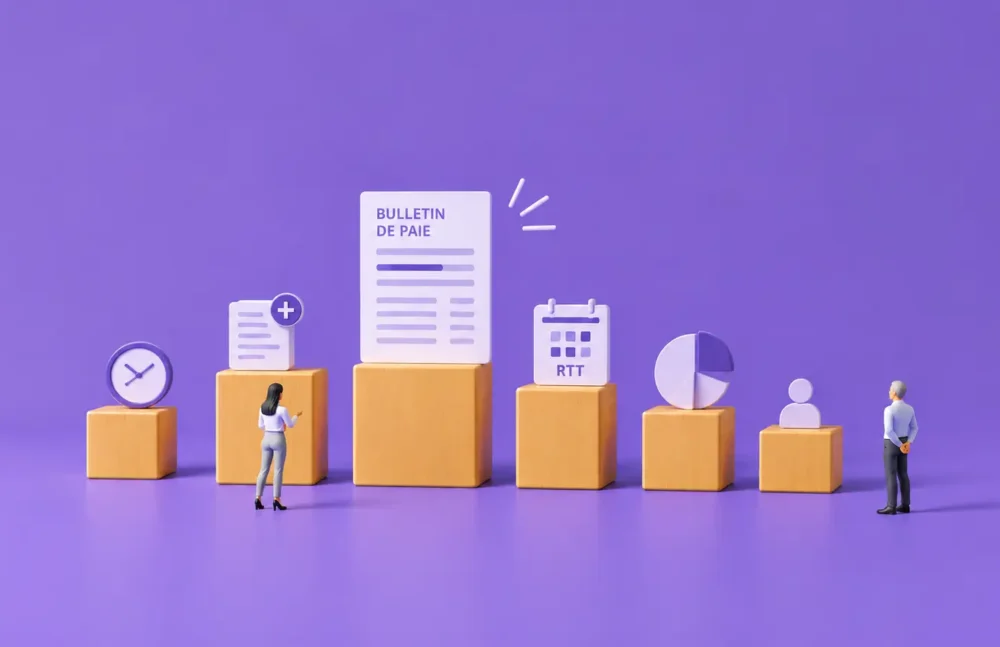 Illustration des indications contenus dans le bulletin de paie sur l'organisation du travail des entreprises.