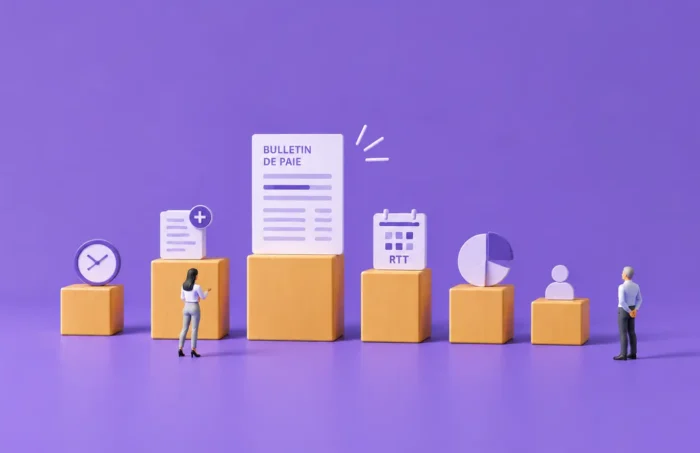 Illustration des indications contenus dans le bulletin de paie sur l'organisation du travail des entreprises.