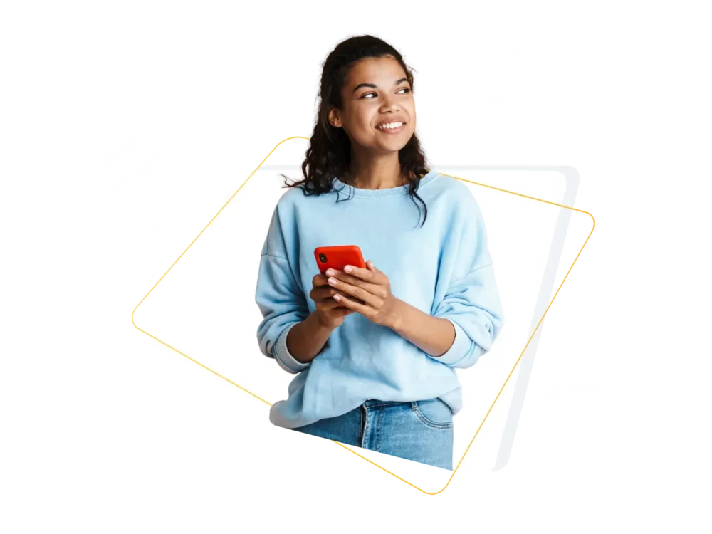 Illustration d’une personne utilisant un smartphone pour simplifier la paie avec la DSN automatisée grâce au logiciel Silae, symboles de rapidité, sécurité et automatisation.