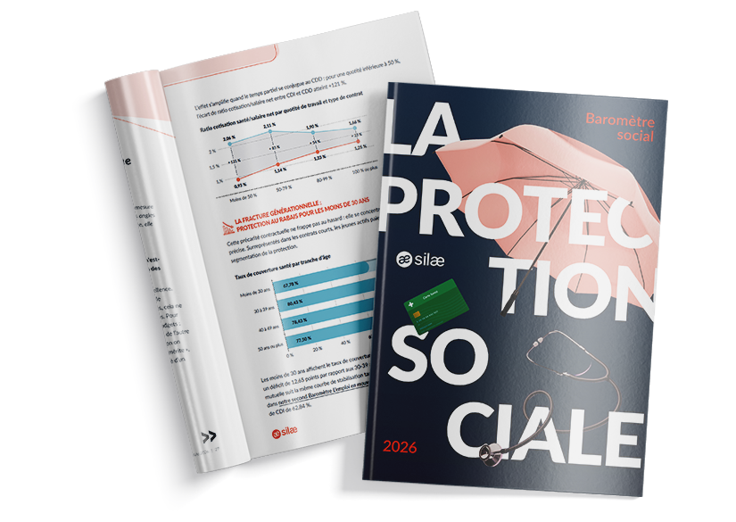 Couverture de la troisième édition du baromètre social Silae dédié à la protection sociale.