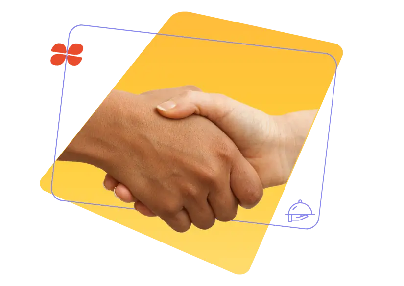 Poignée de main illustrant l’accompagnement d’un partenaire expert en mutuelle HCR et prévoyance pour les entreprises de restauration