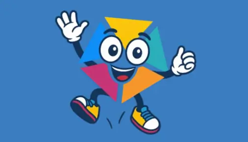Personnage illustré souriant, bras levés et pouce en l’air, visuel de l’e-Salon de la protection sociale des 18 et 19 novembre 2026